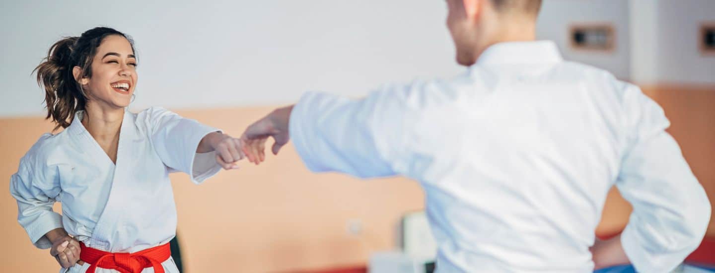 Making friends at University Karate