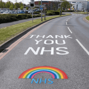 CreativeThursdays NHS Rainbow Art - Road Markings