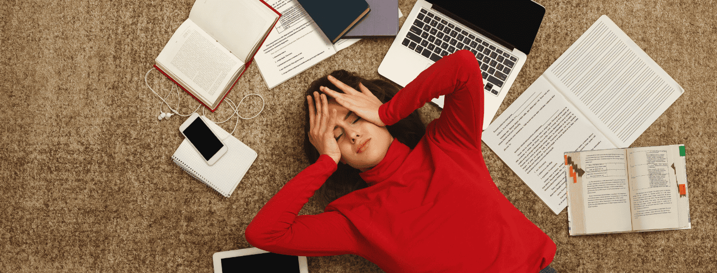 student mental health - stressed university student
